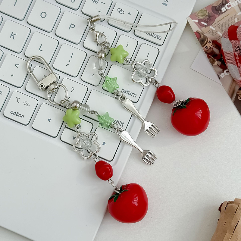 Kitchen Appliances Video - Kawaii Tomato Star Fork Keychain Lovely