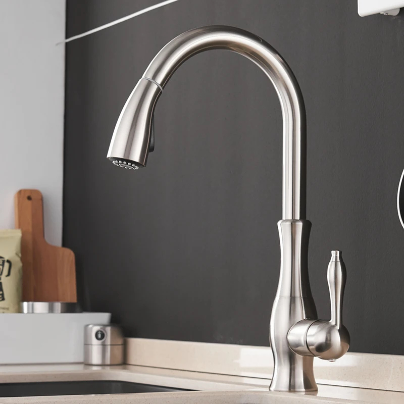 Kitchen Appliances For Restaurant - Kitchen Faucet Silver Single Handle Pull-out