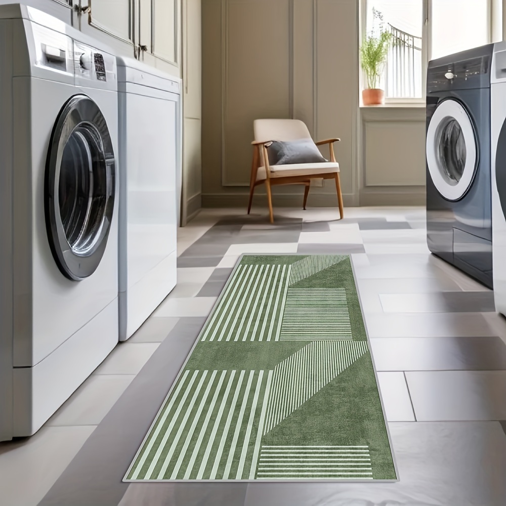 VIKAMA Striped Green Carpet Ki - Kitchen Appliances Green 评论和价格