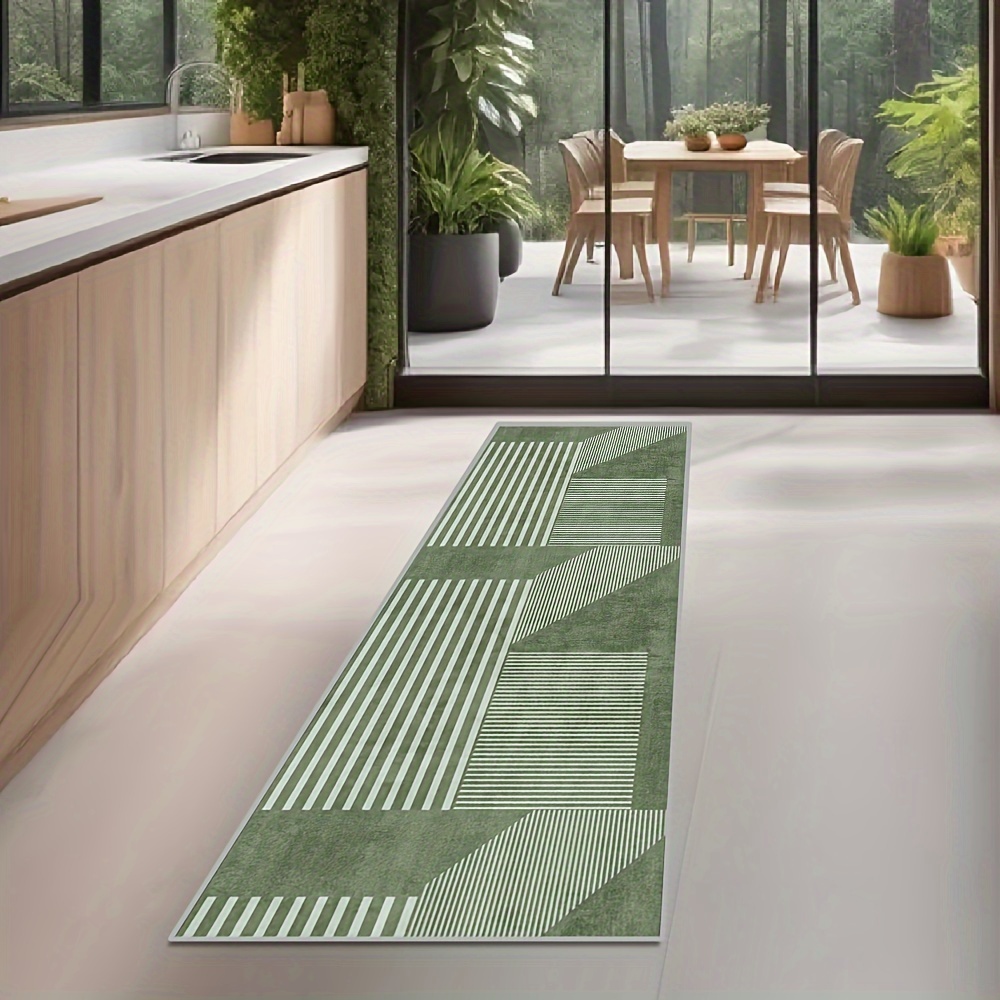 VIKAMA Striped Green Carpet Ki - Kitchen Appliances Green 评论和价格