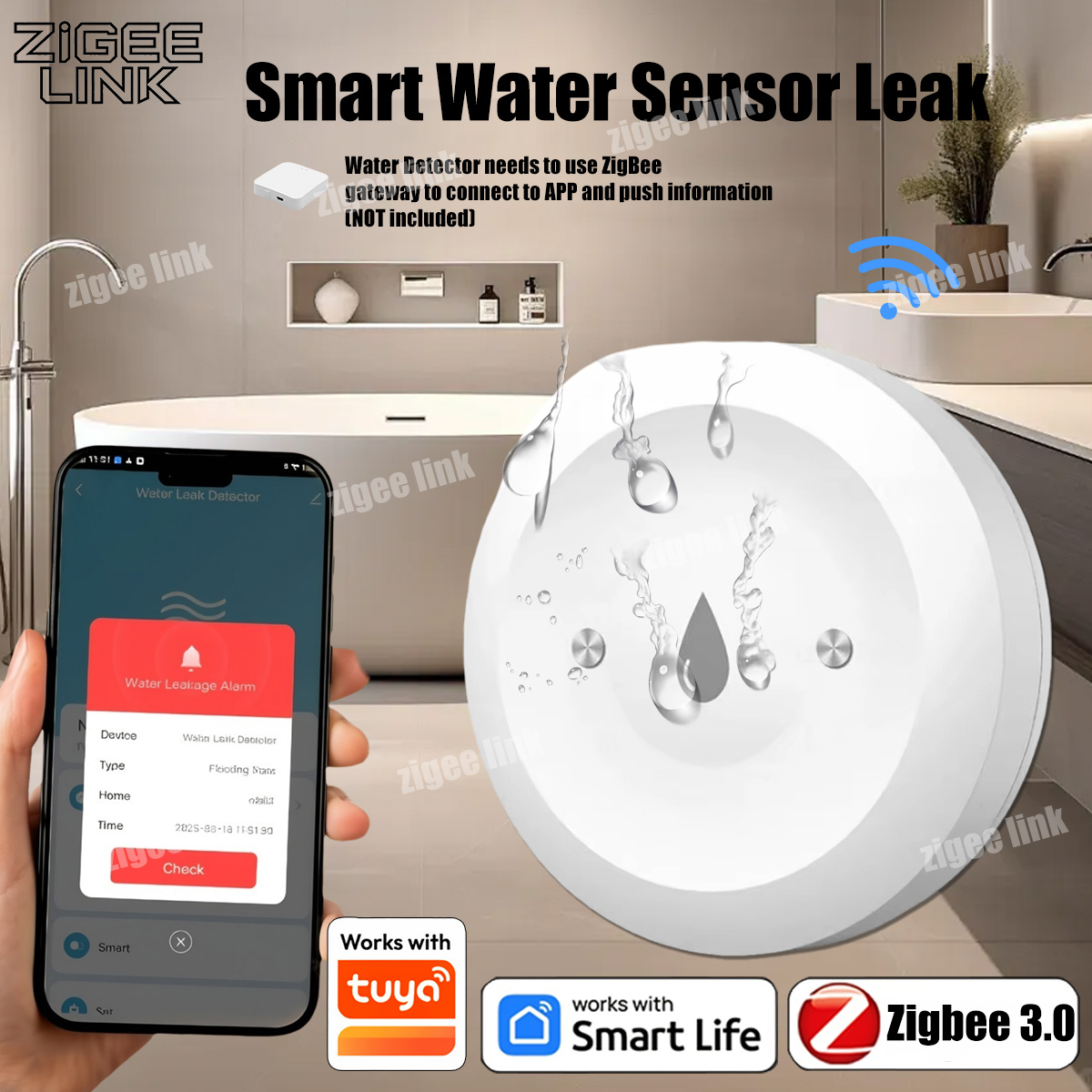 Smart Water Leak Sensor For Tu - Kitchen Appliances Video 评论和价格