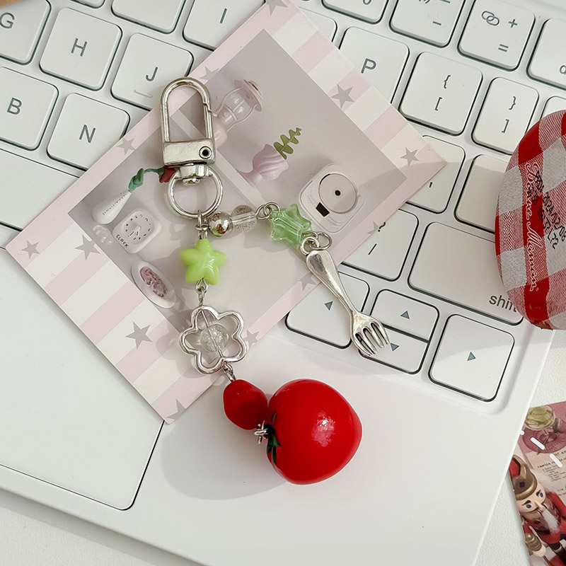 Kawaii Tomato Star Fork Keycha - Kitchen Appliances Video 评论和价格