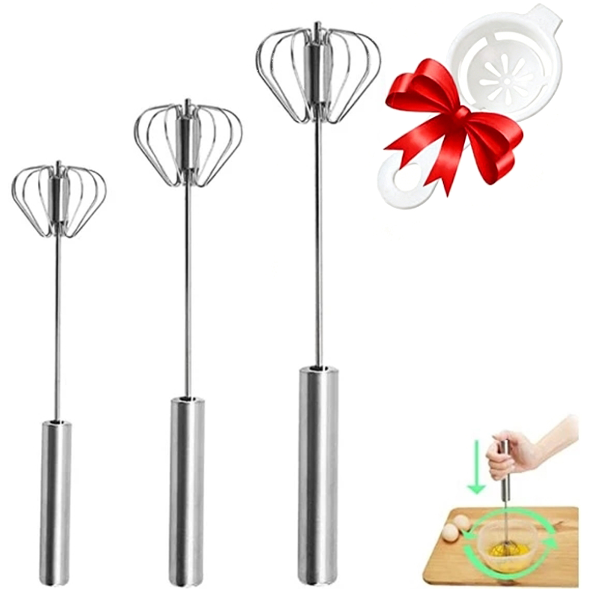 1/3pcs Stainless Steel Egg Bea - Kitchen Appliances For Restaurant 评论和价格