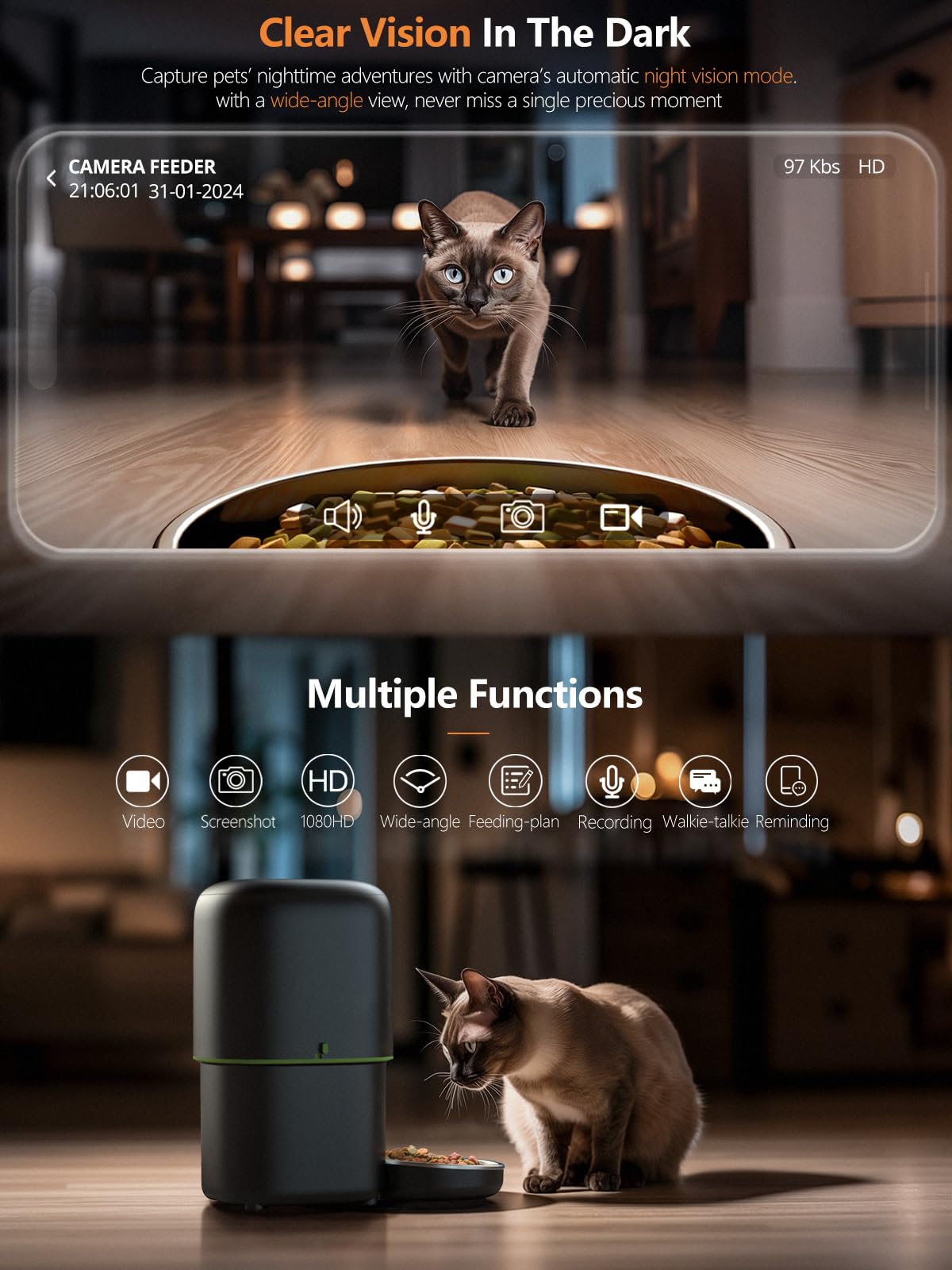 Automatic Cat Feeder Camera Pe - Kitchen Appliances Video 评论和价格