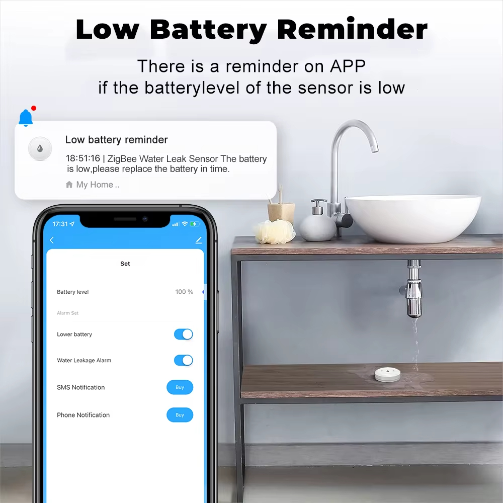 ZigBee Smart Water Leak Sensor - Kitchen Appliances Video 评论和价格